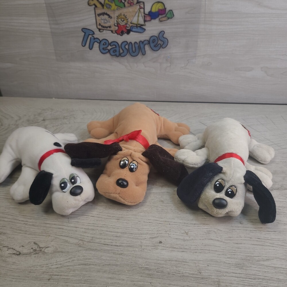 Tonka Pound Puppies 1986 Dog Plush Stuffed Animal Toy Vintage Preowned Lot of 3